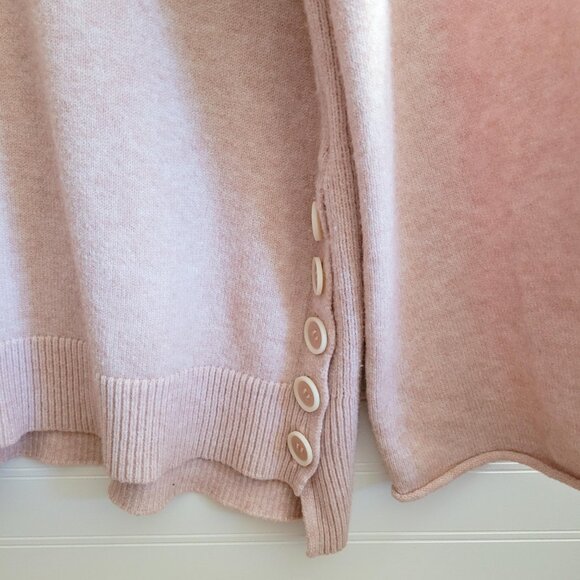 Anthropologie Sweater Womens Pink XL Pale Pink Slouchy Boxy Boat Neck Cozy Soft - Picture 3 of 10